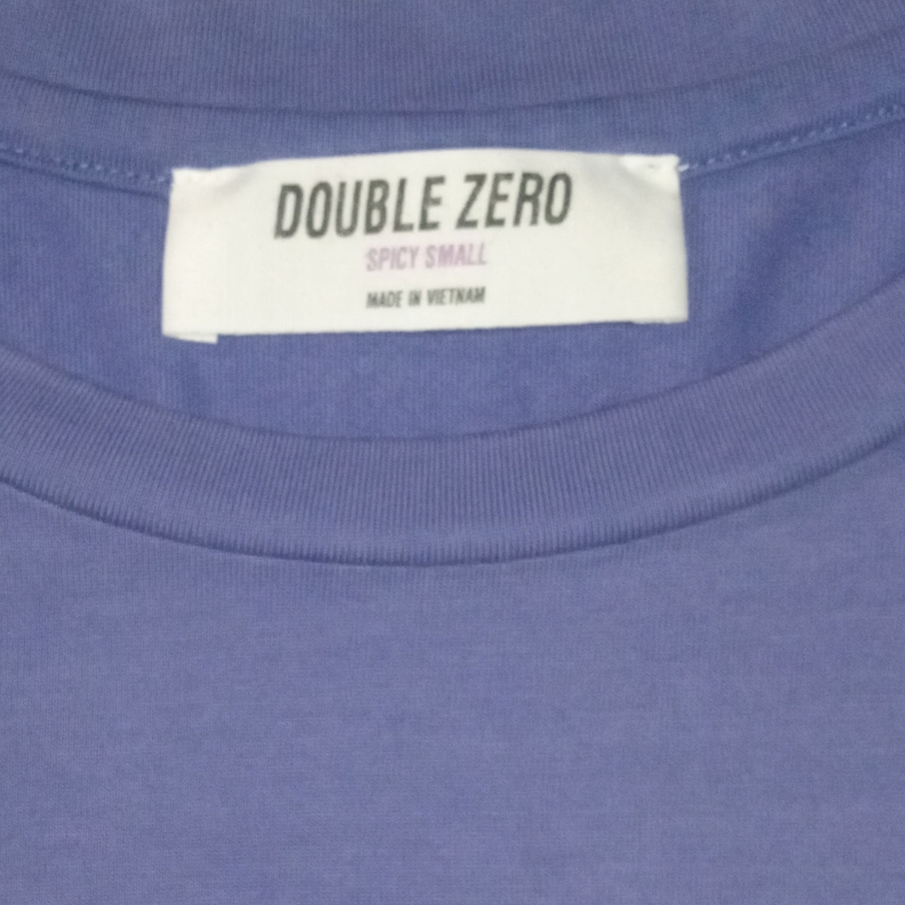 Double Zero Women's Blue Textured Short Sleeve Tee Top - Size Small - Picture 4 of 6